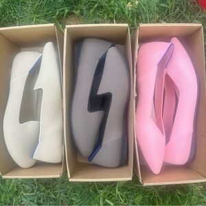 Rothy's Women's Flats in Cream, Gray, and Pink